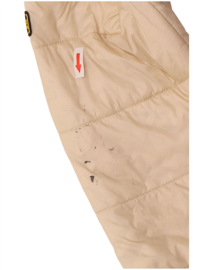 Casaco acolchoado com capuz feminino Barbour UK 10 pequeno bege poliamida