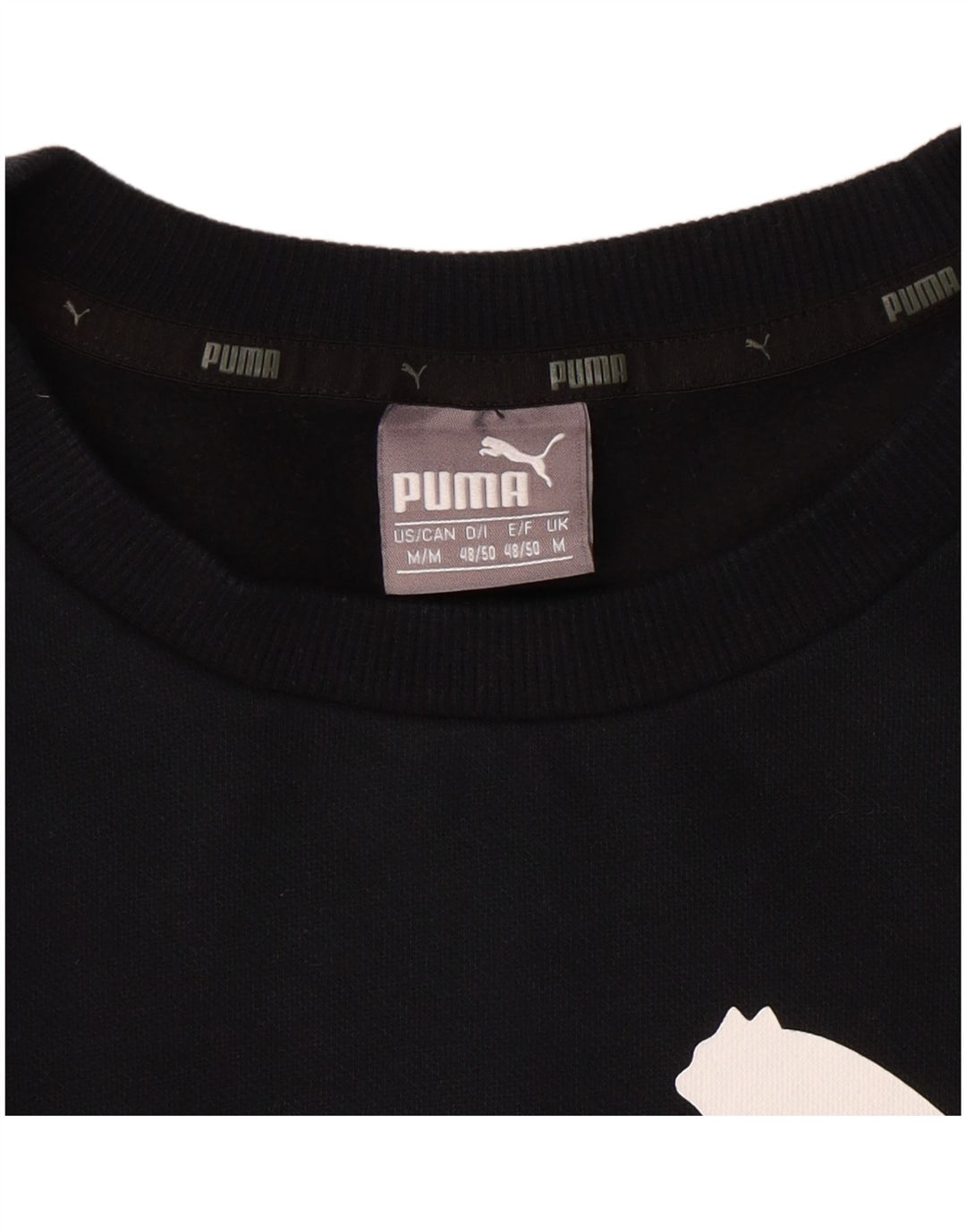 PUMA Mens Graphic Moletom Jumper Médio Algodão Preto