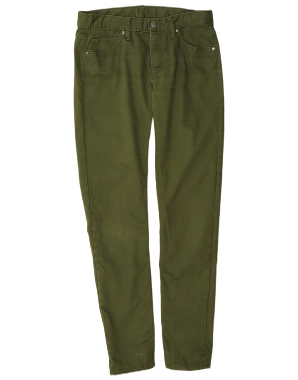 Calça feminina casual Patagonia US 6 médio W30 L31 algodão verde