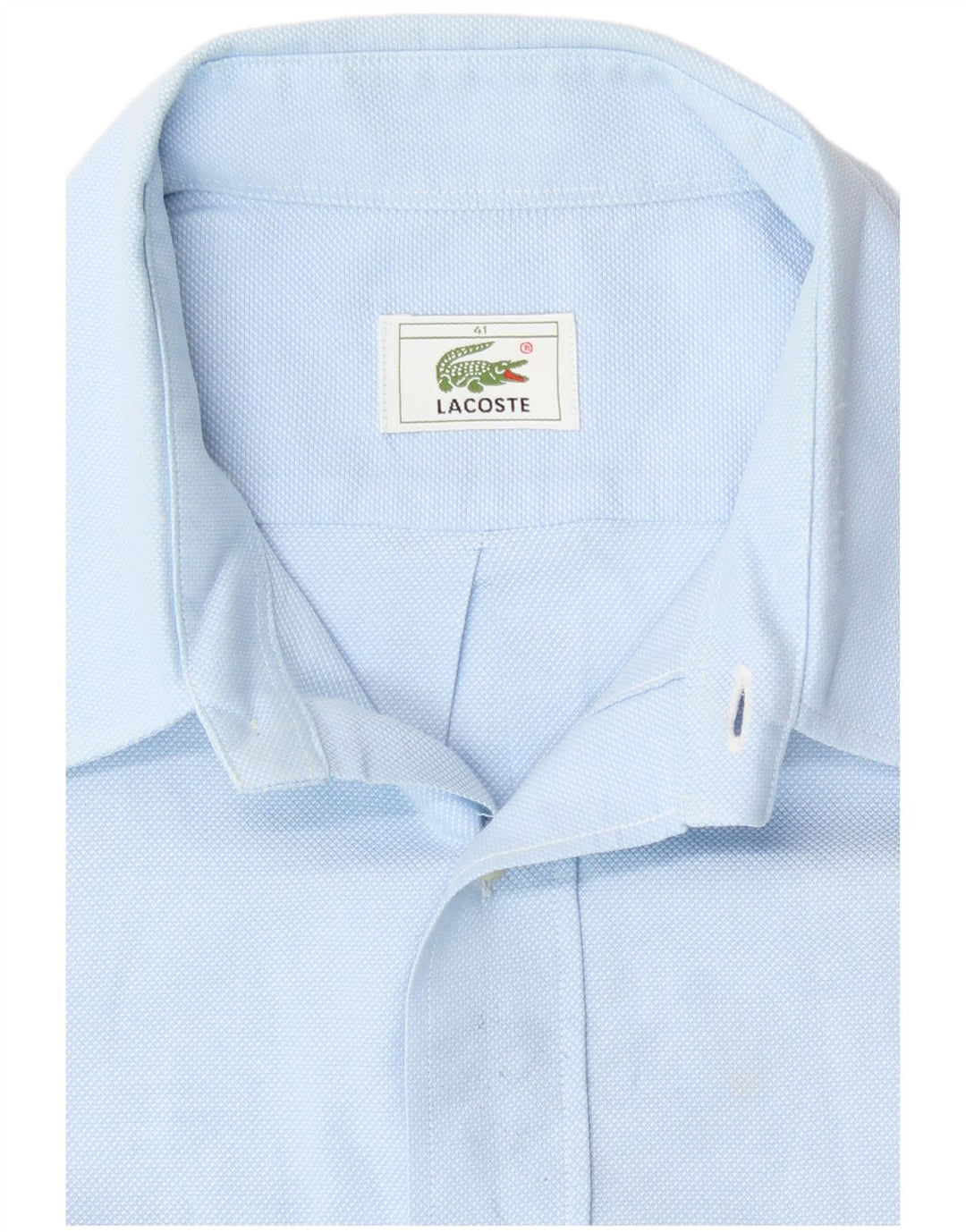 Lacoste Camisa masculina de manga curta tamanho 41 grande algodão azul