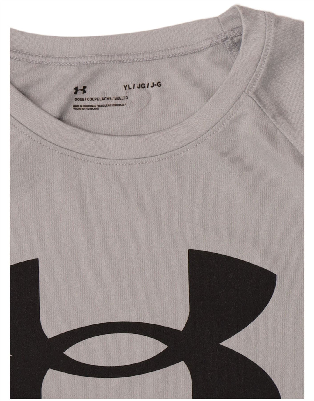 Camiseta gráfica Under Armour Boys 11-12 anos grande cinza