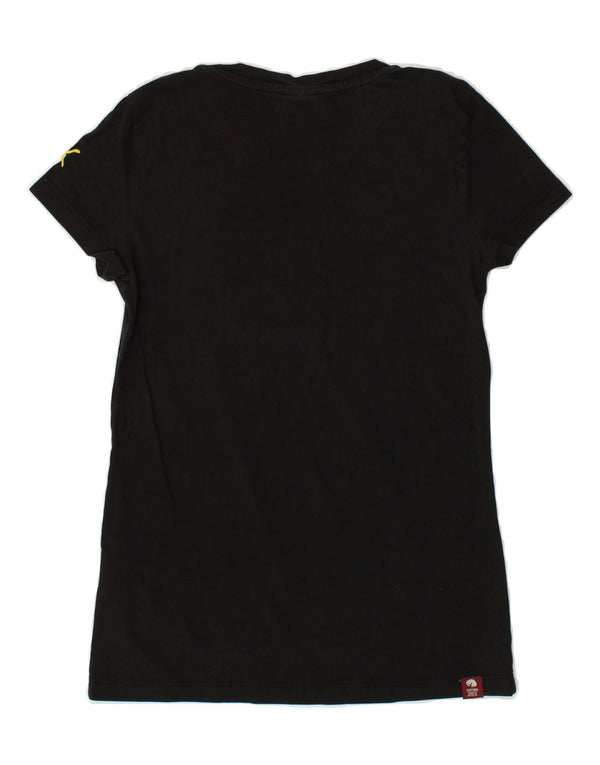 Camiseta feminina PUMA com estampa gráfica UK 8 pequena algodão preto