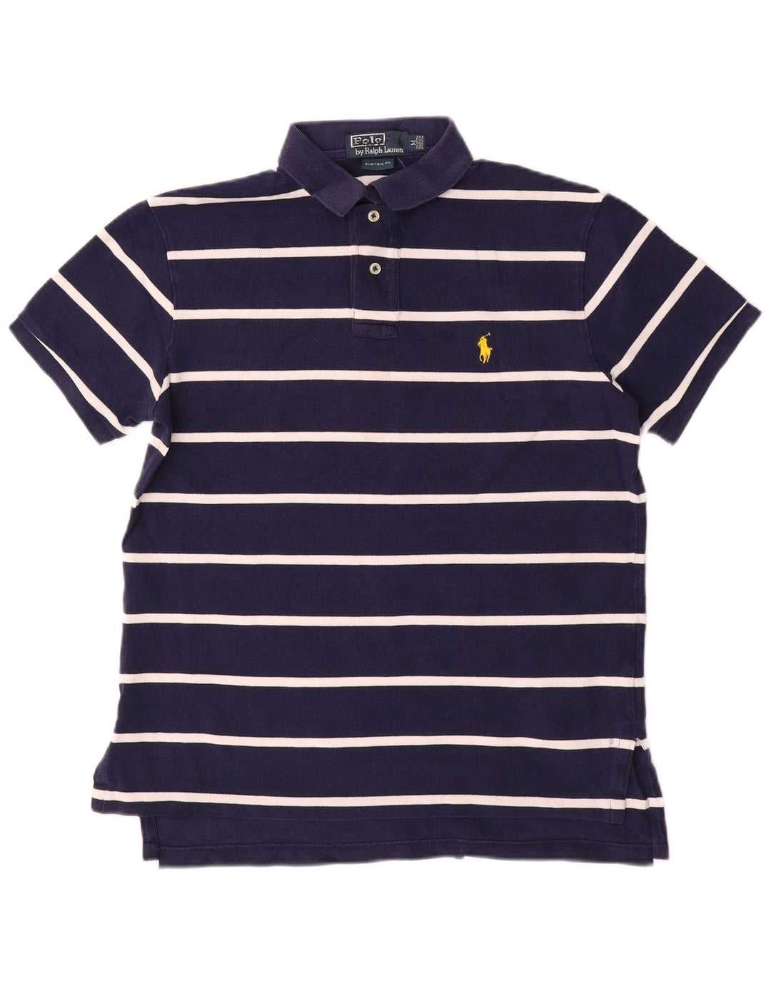 Polo Ralph Lauren Masculino Custom Fit Polo Médio Listrado Azul Marinho