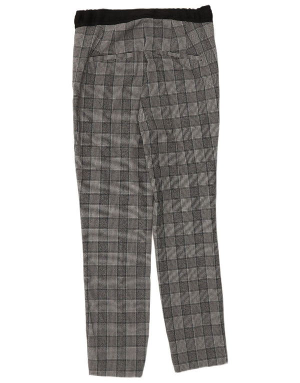 Zara Calça feminina casual slim UK 8 pequena W26 L26 cinza xadrez clássica
