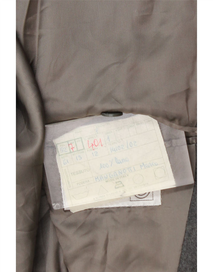 Jaqueta blazer masculina vintage com peito duplo IT 52 XL lã cinza