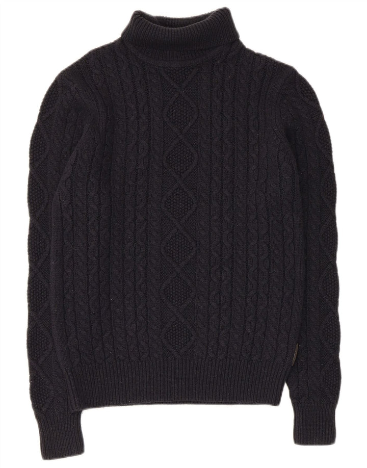 Suéter feminino French Connection com gola redonda Reino Unido 10 pequeno azul marinho