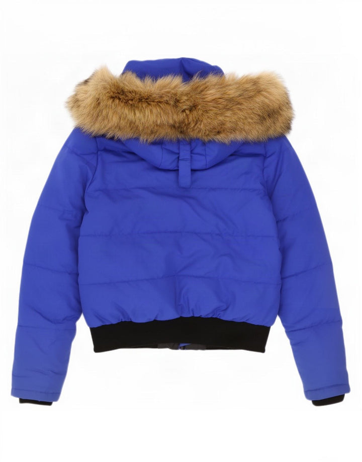 Jaqueta acolchoada Everest Mountain Parka feminina Superdry Reino Unido 12 azul médio