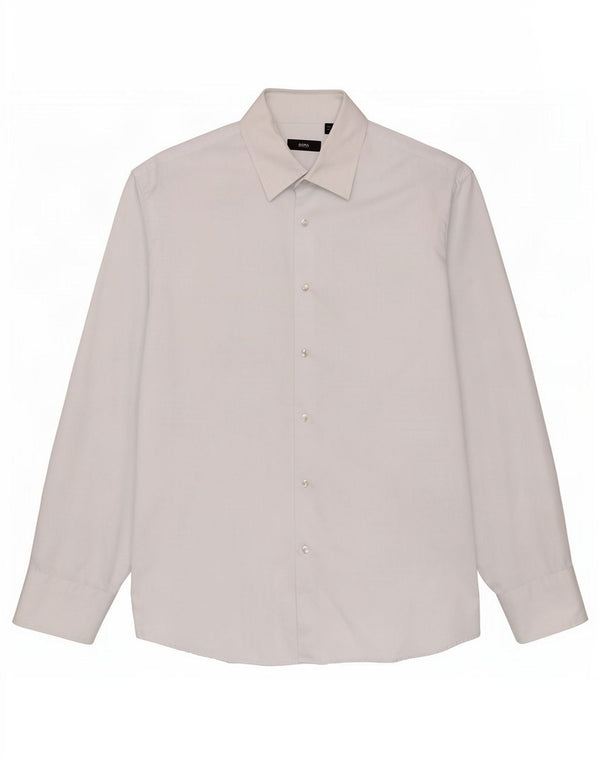 Camisa masculina Hugo Boss tamanho 43 17 XL algodão xadrez azul