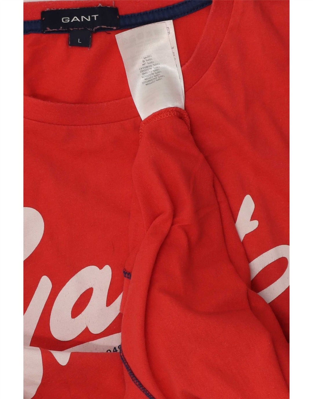 Camiseta masculina gráfica Gant grande algodão vermelho