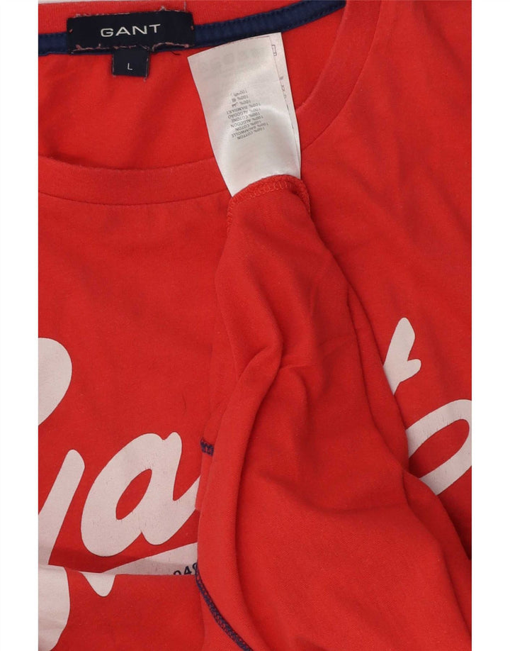 Camiseta masculina gráfica Gant grande algodão vermelho