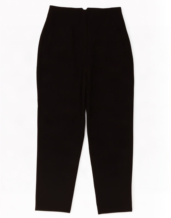 Calça feminina Zara cintura alta cônica cortada média W28 L26 preta