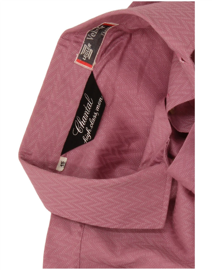 Camisa masculina vintage slim tamanho 38 15 médio rosa geométrico
