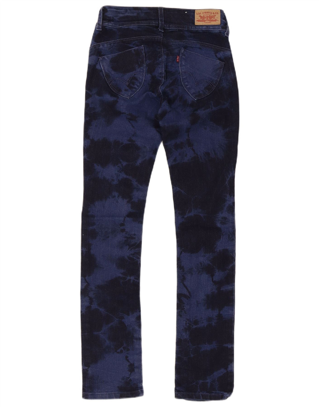 LEVI'S Boys Slim Jeans 9-10 Anos Azul Marinho Tie Dye Algodão