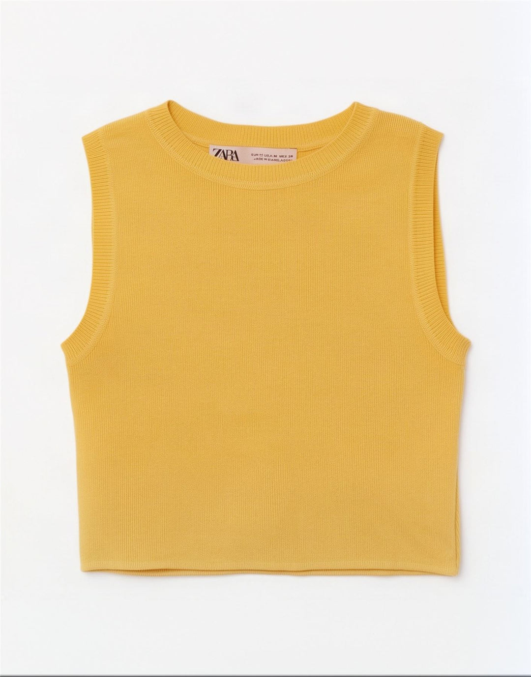 Colete feminino Zara Top UK 12 viscose amarela média