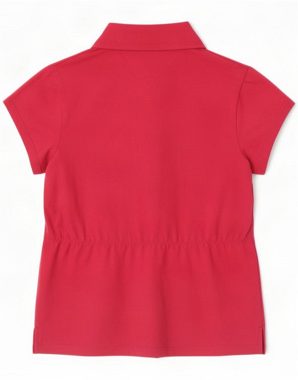 Tommy Hilfiger Womens Polo Shirt UK 12 Medium Pink Cotton