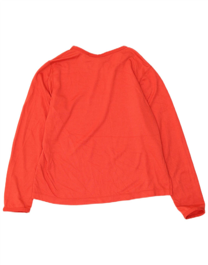 Top cropped feminino NIKE manga comprida US 8/10 poliéster vermelho médio