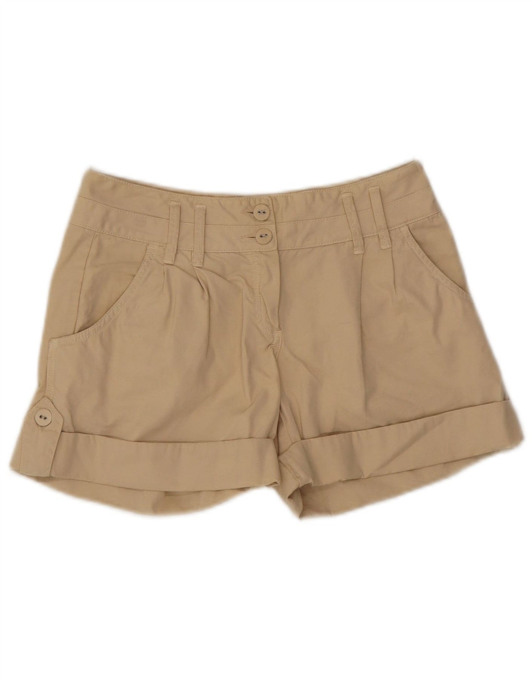 Shorts feminino casual Massimo Dutti EU 36 pequeno W27 algodão bege
