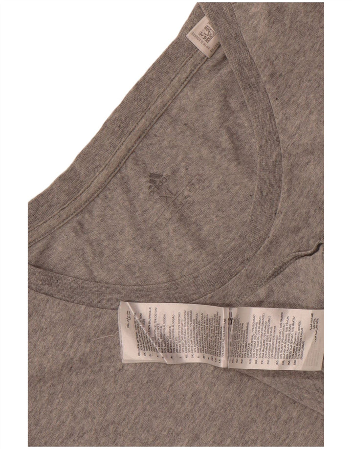 Camiseta masculina Adidas Top XL cinza manchado de algodão