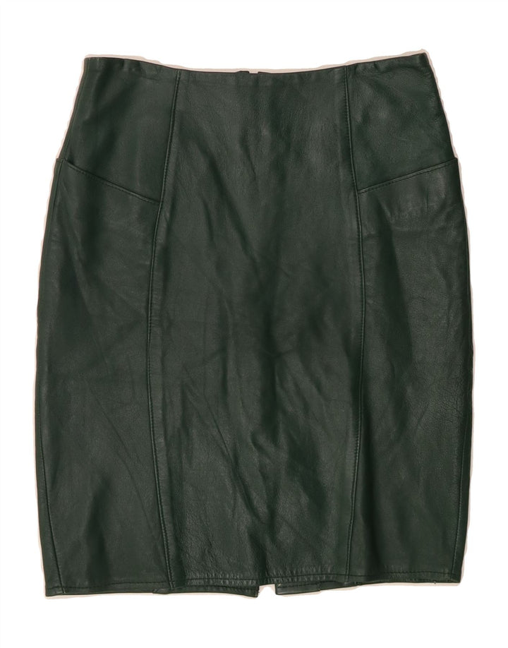 RAFFAELLO Womens Leather Skirt IT 38 XS W26 Green Leather Vintage Raffaello and Second-Hand Raffaello from Messina Hembry 