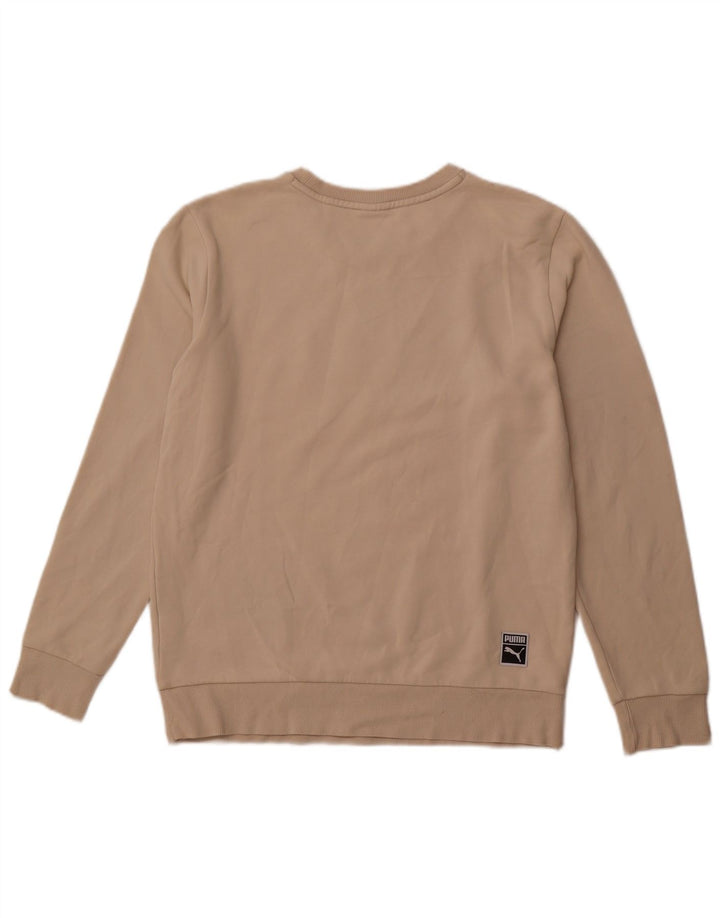 PUMA Mens Graphic Moletom Jumper Médio Bege Algodão