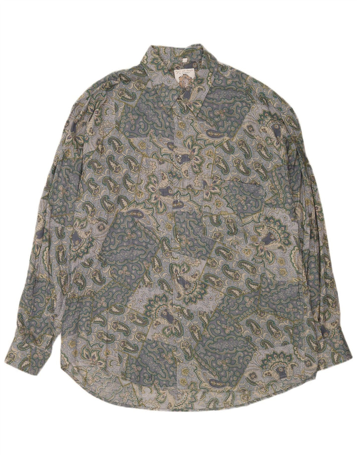 Camisa masculina Gandolfi XL cinza paisley viscose