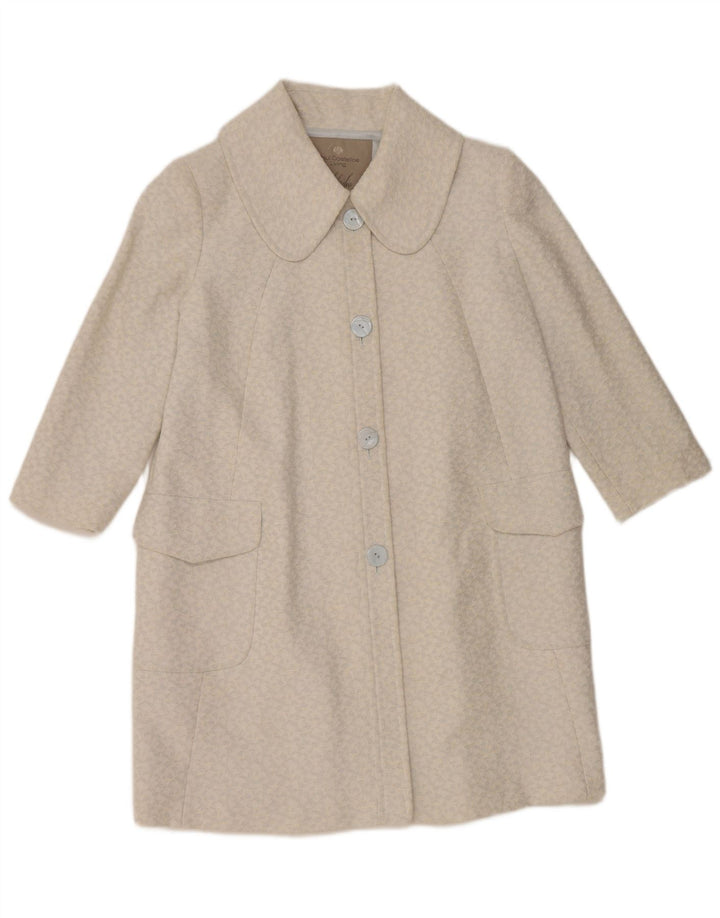 Sobretudo feminino Paul Costelloe manga 3/4 Reino Unido 12 azul médio geométrico