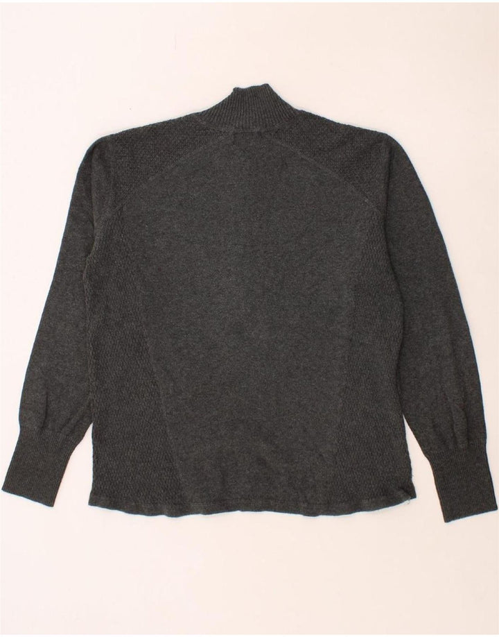 EDDIE BAUER Womens Zip Neck Jumper Sweater UK 20 2XL Grey Cotton Vintage Eddie Bauer and Second-Hand Eddie Bauer from Messina Hembry 