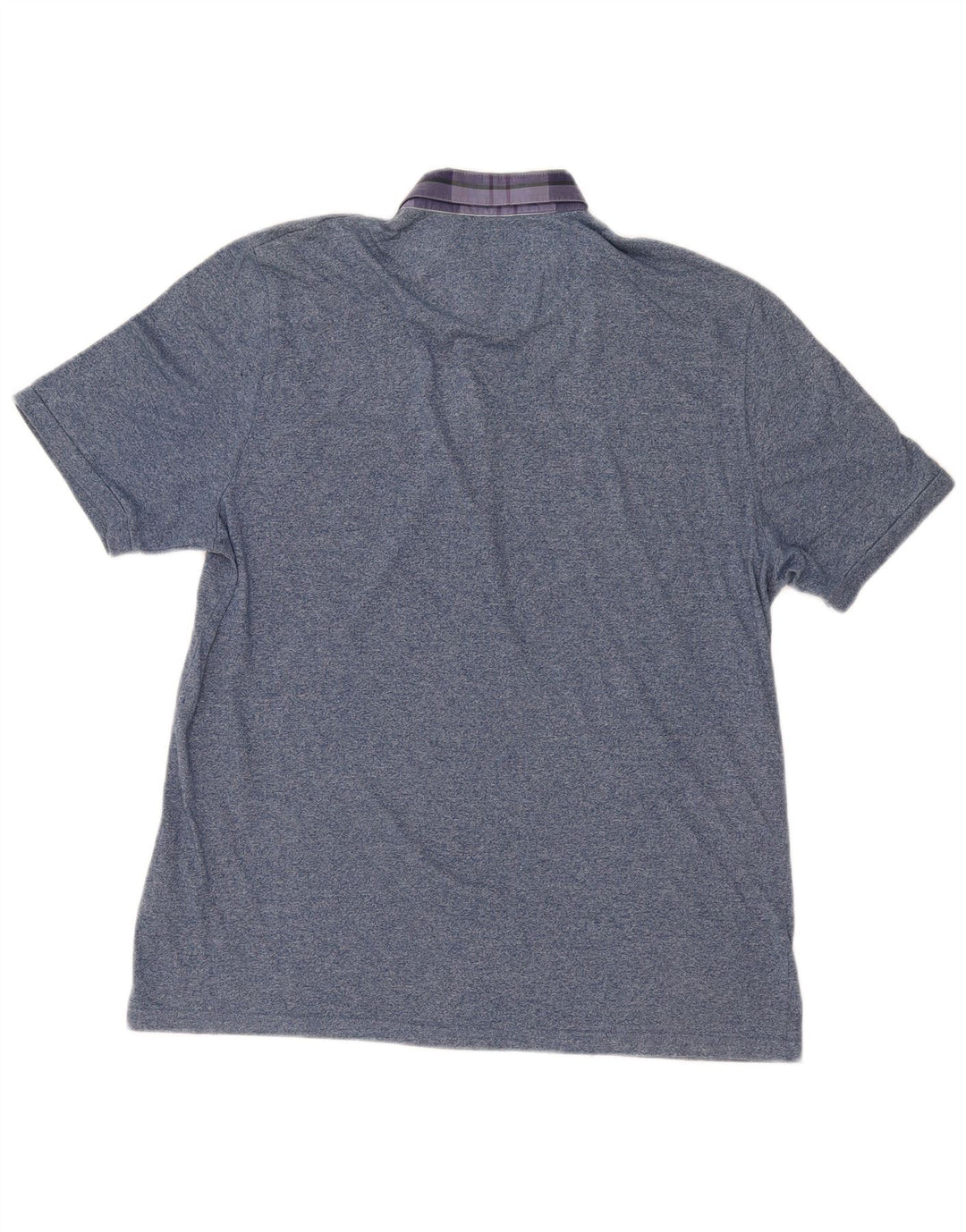 Camisa polo masculina Ted Baker tamanho 6 2XL algodão manchado azul
