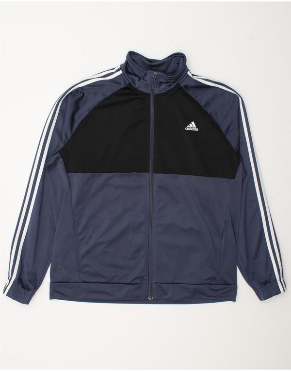 Adidas Mens Treino Top Jacket 2XL Azul Marinho Colorblock Poliéster