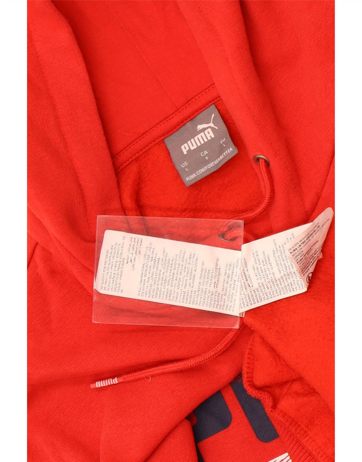 Puma masculino gráfico moletom com capuz grande algodão vermelho