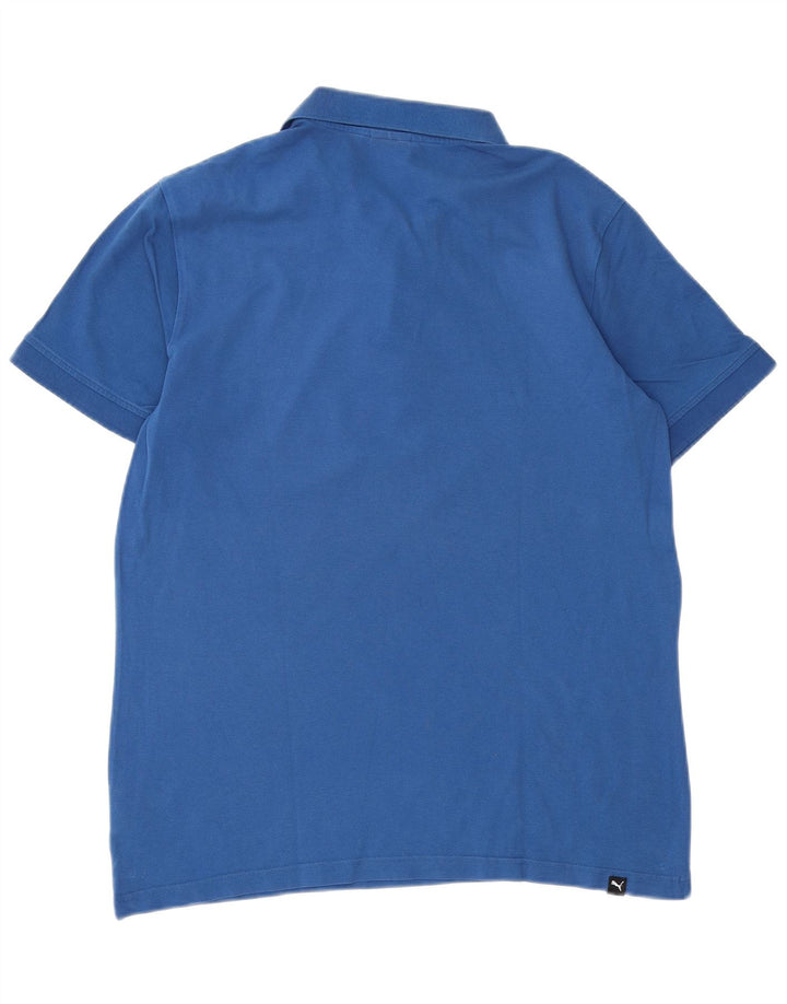 Camisa polo masculina PUMA Graphic azul médio algodão