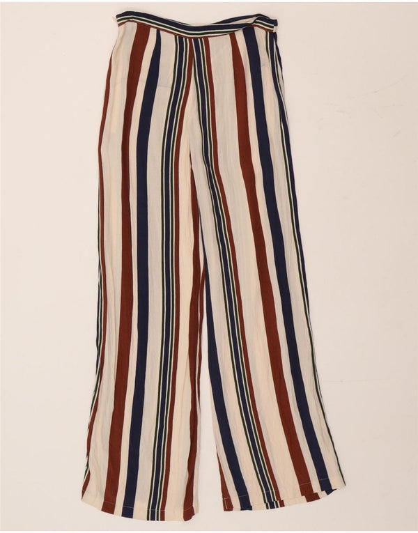 Calça casual feminina Topshop UK 8 pequena W26 L29 listrada multicolorida