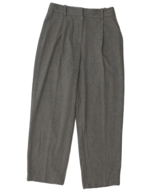 Zara Calça feminina casual folgada XS W25 L27 poliéster cinza