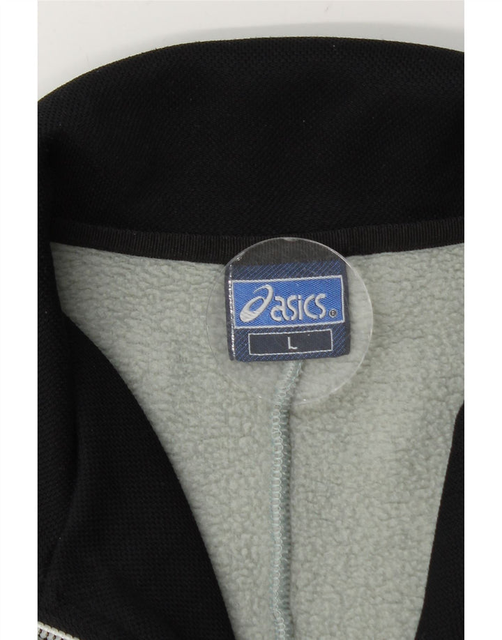 Asics Mens Zip Neck Fleece Jumper Grande Verde Colorblock