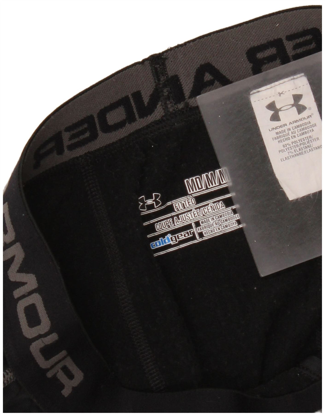 Under Armour Masculino Cold Gear Graphic Leggings Médio Preto Poliéster