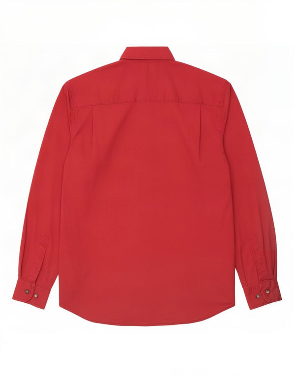Camisa masculina Wrangler pequena algodão Borgonha