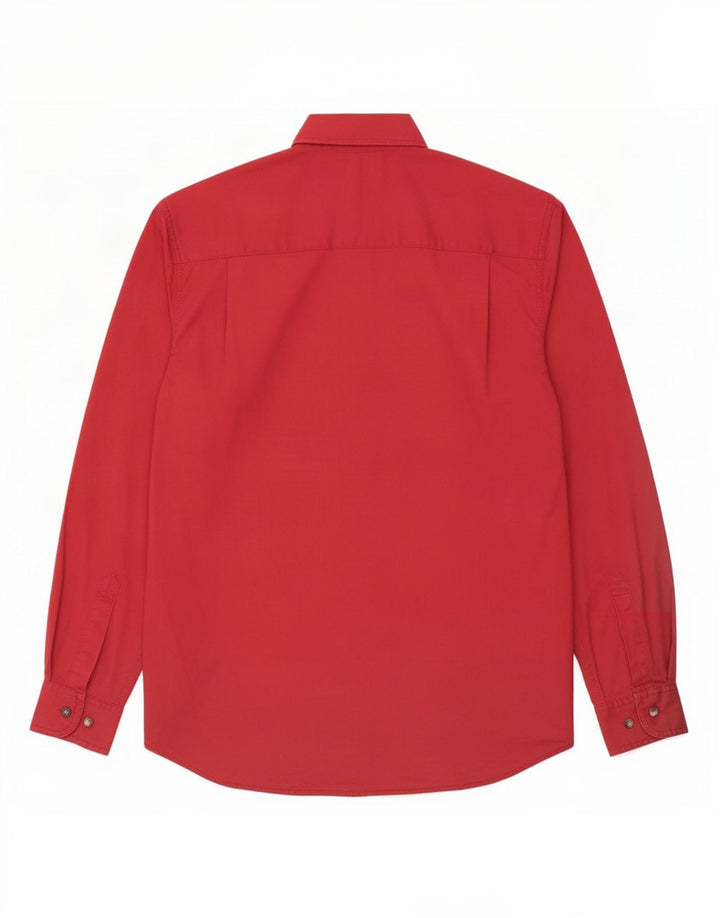 Camisa masculina Wrangler pequena algodão Borgonha