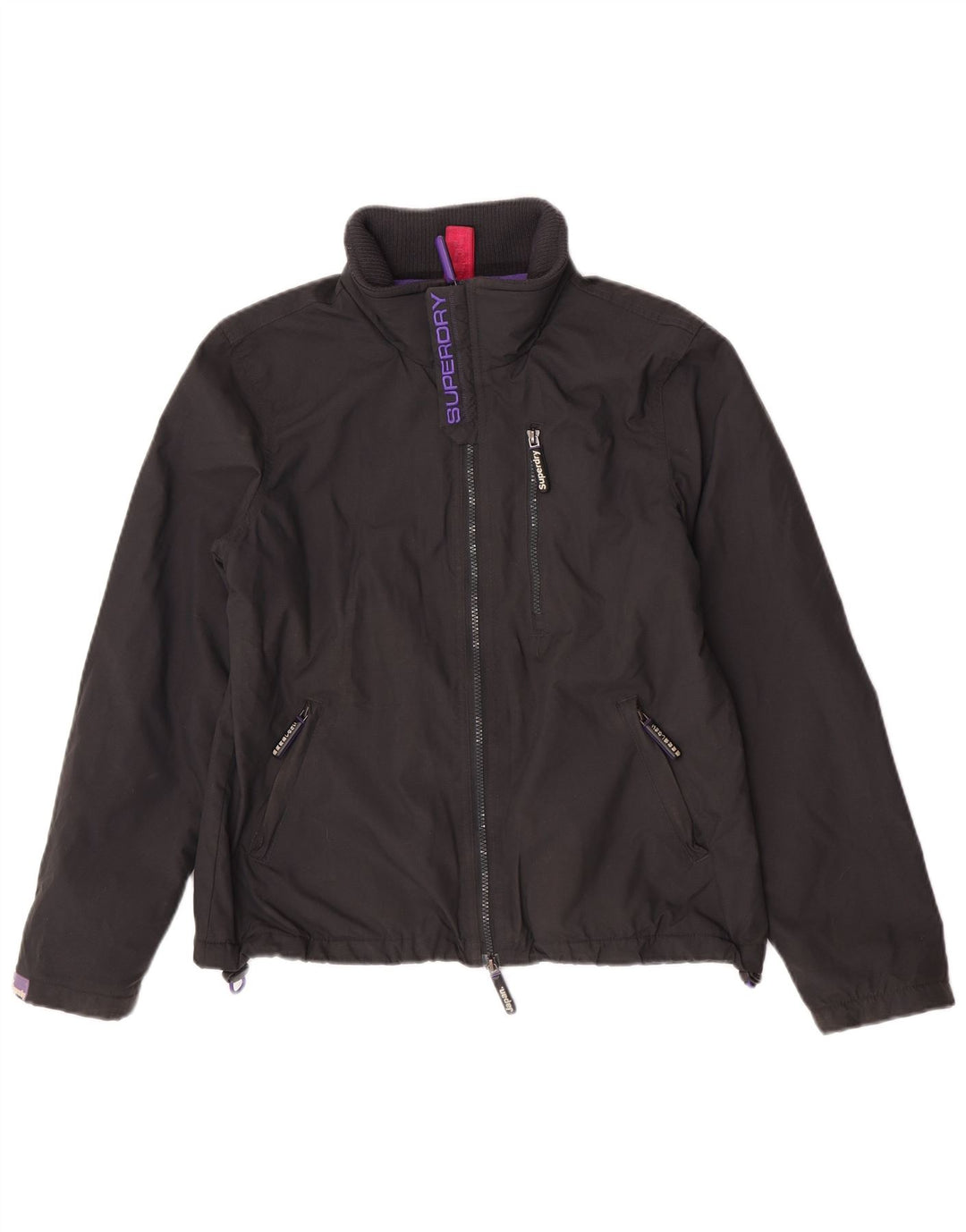 Jaqueta corta-vento feminina Superdry The Windhiker Graphic UK 14 grande preta