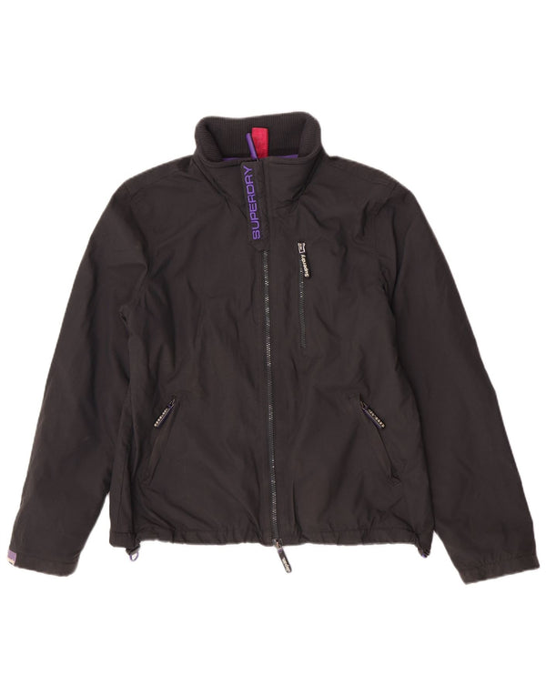 Jaqueta corta-vento feminina Superdry The Windhiker Graphic UK 14 grande preta
