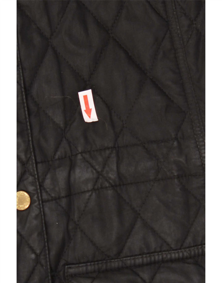 Jaqueta Parka acolchoada com capuz feminino Barbour Reino Unido 12 médio preto