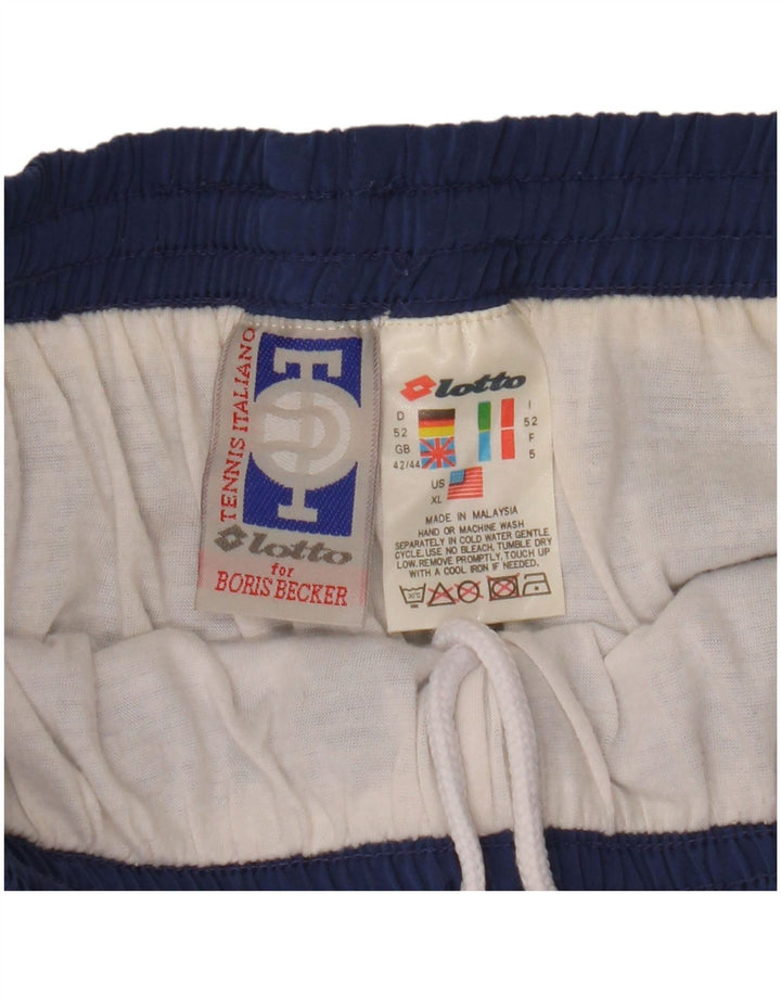 Calça de treino masculina LOTTO UK 42/44 XL azul marinho poliéster