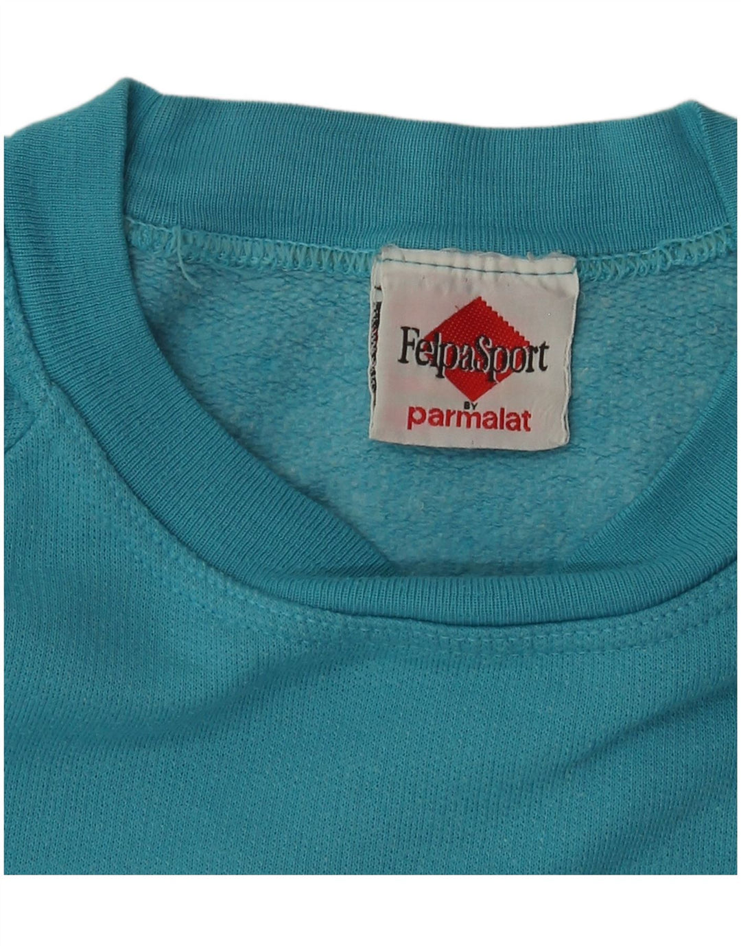 Suéter gráfico feminino vintage UK 14 algodão azul médio
