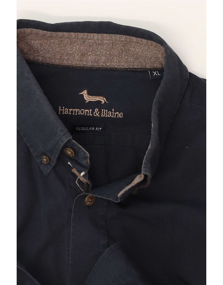 Camisa masculina Harmont & Blaine Regular Fit XL azul marinho