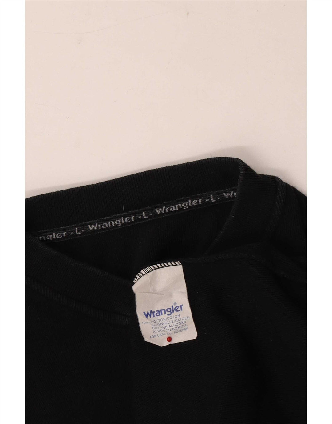 Wrangler Mens Top Manga Longa Grande Algodão Preto