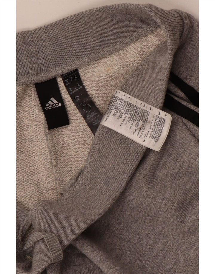 Calça de treino feminina Adidas UK 12/14 cinza médio floral algodão