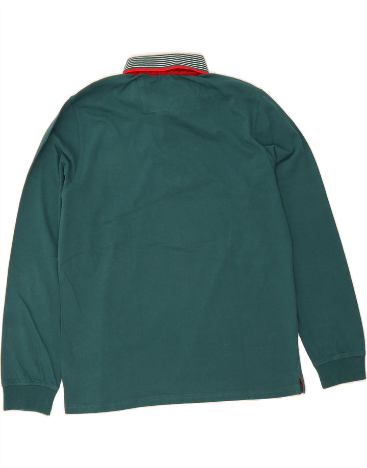SLAM Mens Regular Fit Long Sleeve Polo Shirt XL Green Cotton Vintage Slam and Second-Hand Slam from Messina Hembry 