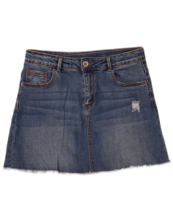 Saia jeans desgastada Zara Girls 11-12 anos azul