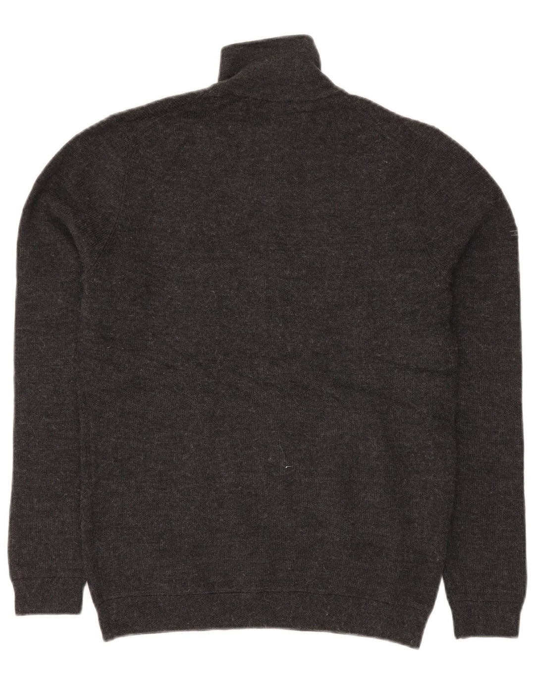 Suéter masculino SUPERDRY com zíper e gola em lã Merino cinza médio