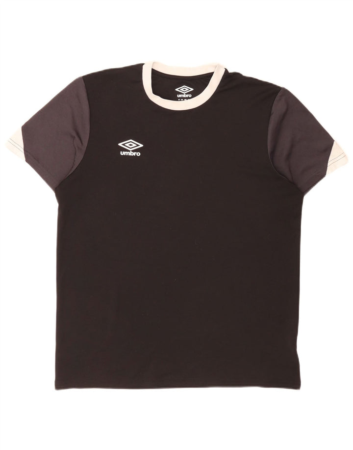 Camiseta masculina Umbro grande poliéster colorblock preto grande