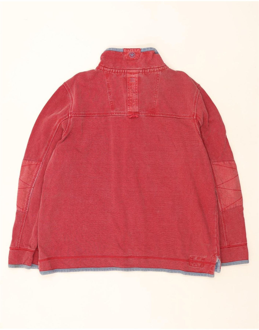 FAT FACE Masculino Airlie Zip Neck Moletom Jumper 2XL Algodão Vermelho